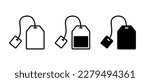 Tea bag vector icon set. Teabag symbol. Herb tea bag packaging for morning beverage logo