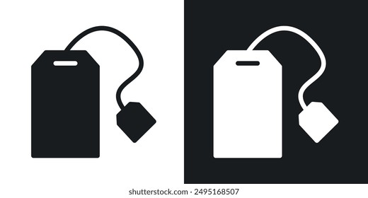 Tea bag vector icon set in solid style.