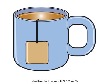 tea bag vector illustration,isolated on white background for education,top view