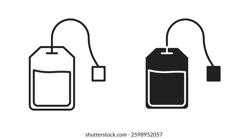 Tea bag vector line icon illustration collection.