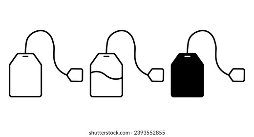 Tea bags icon set simple design