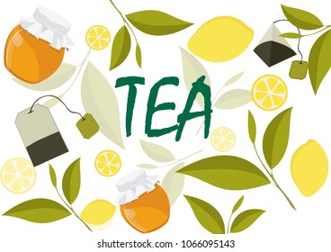 tea bags with lemon slices