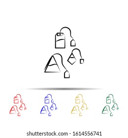 Tea bags multi color style icon. Simple thin line, outline vector of tea icons for ui and ux, website or mobile application