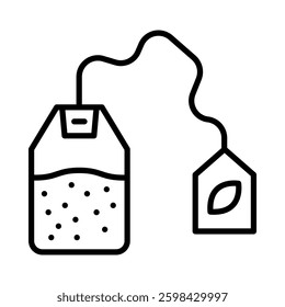 Tea Bags Vector Line Icon Design