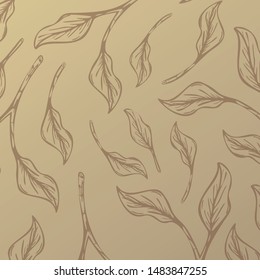 Tea banner with leaves on the background