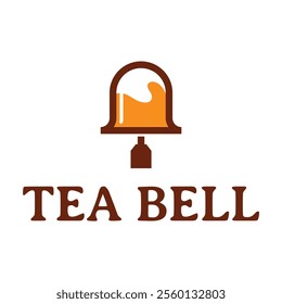 tea bell flat minimalist logo design