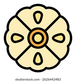 Tea bergamot icon. Outline tea bergamot vector icon color flat isolated