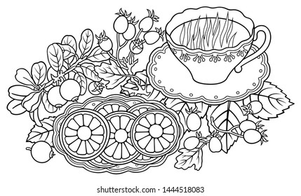 Hand Drawing Vector Elements Cup Herbal Stock Vector (Royalty Free ...