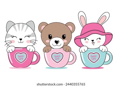 tea best friends love cute girl 