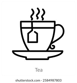 Tea and beverage icon concept