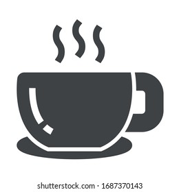 icono negro de té en fondo blanco