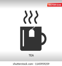 tea black vector icon on white background