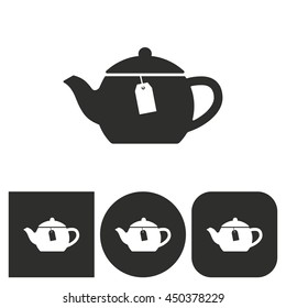 Tea - black and white icons. Vector illustration.