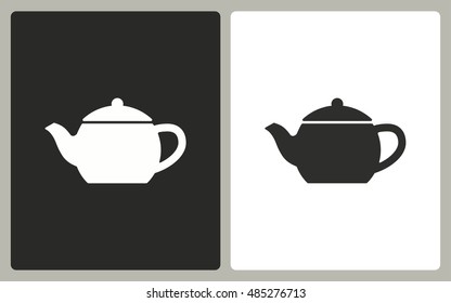 Tea - black and white icons. Vector illustration.