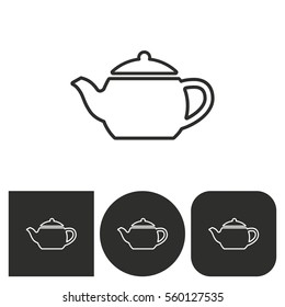 Tea - black and white icons. Vector illustration.