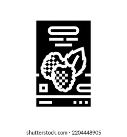 tea blackberry glyph icon vector. tea blackberry sign. isolated symbol illustration