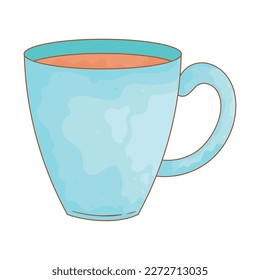 tea in blue cup icon