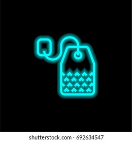 Tea blue glowing neon ui ux icon. Glowing sign logo vector