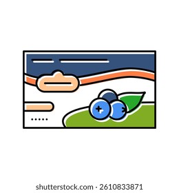 tea blueberry color icon vector. tea blueberry sign. isolated symbol illustration
