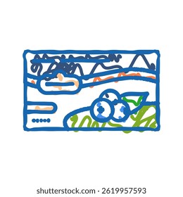 tea blueberry doodle icon sketch vector. tea blueberry sign. isolated symbol illustration