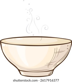 tea bowl isolated colored illustration