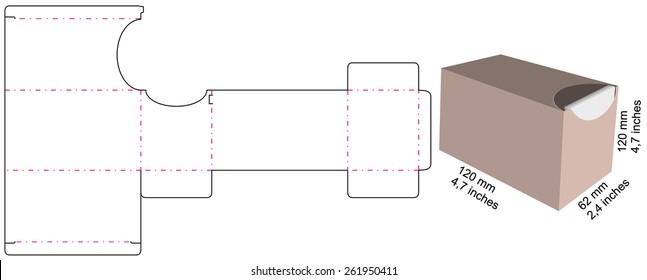 tea box design with open edge