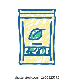 caixa de chá ícone doodle esboço vetor. sinal caixa de chá. símbolo isolado ilustração