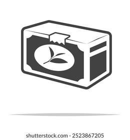 Tea box icon transparent vector isolated