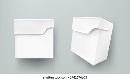 Tea box mockup, white paper package for products
