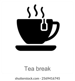 Tea Break and pause icon concept