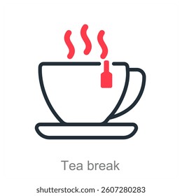 Tea Break and relax icon concept