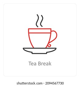 Concepto de icono de intervalo de tiempo o interrupción del té