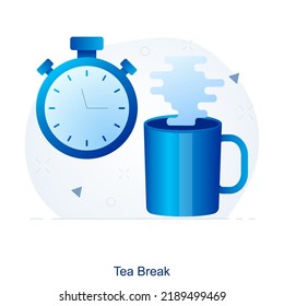 Tea Break And Break Time Icon Concept