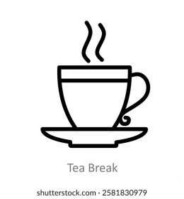 Tea Break and break time icon concept