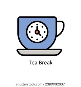 Tea Break vector filled outline Icon Design illustration. Business And Management Symbol on White background EPS 10 File