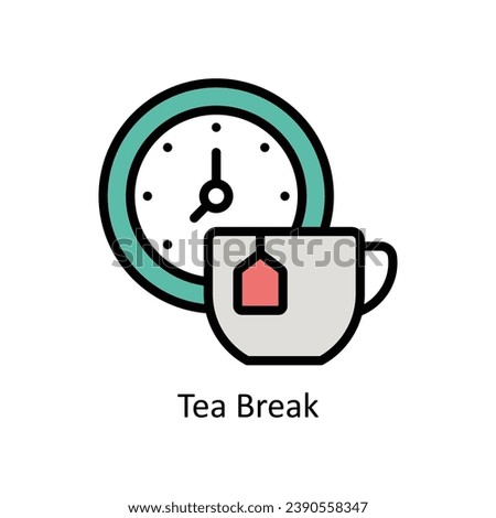 Tea Break vector filled outline Icon Design illustration. Business And Management Symbol on White background EPS 10 File