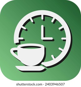 Tea Break Vector Glyph Gradient Background Icon For Personal And Commercial Use.
