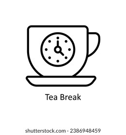 Tea Break vector outline Icon Design illustration. Business And Management Symbol on White background EPS 10 File