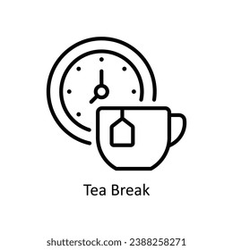 Tea Break vector outline Icon Design illustration. Business And Management Symbol on White background EPS 10 File