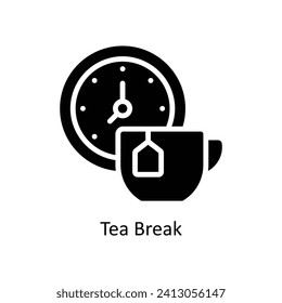 Tea Break vector solid Icon Design illustration. Business And Management Symbol on White background EPS 10 File