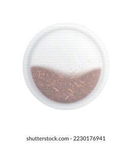 Tea brewing bag realistic composition with isolated tea drink icon on blank background vector illustration