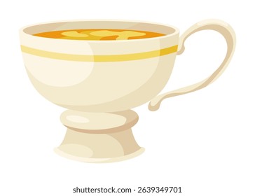 Tea brewing icon. Accessories for tea party. Traditional and cozy tea drinking. Element for aromatic hot drink. Flat vector illustration isolated on white background