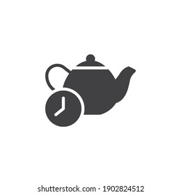 Tea brewing time vector icon. filled flat sign for mobile concept and web design. Tea brew instruction glyph icon. Symbol, logo illustration. Vector graphics