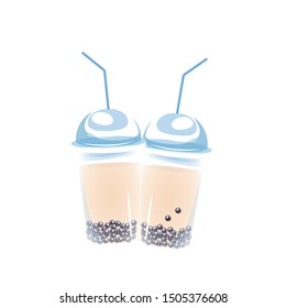 Tea bubbles cup, vector illustration