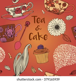 Tea and cake card design.