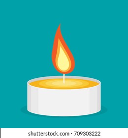 Tea candle flat vector icon