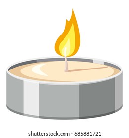 Tea candle icon. Cartoon illustration of candle vector icon for web design