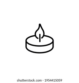 Tea candle simple thin line icon vector illustration
