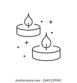 Tea candles line outline icon
