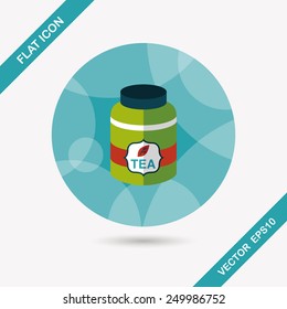 tea canister flat icon with long shadow,eps10